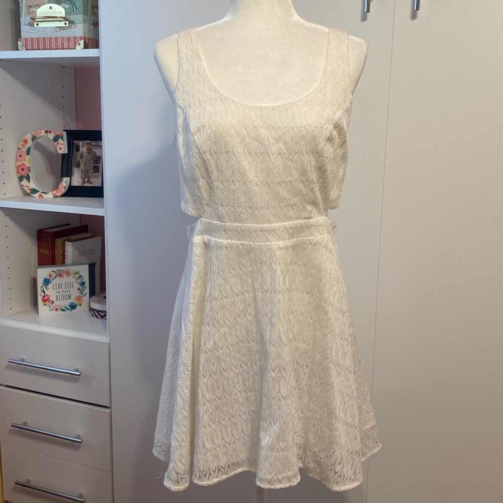 Aeropostale | White Lace A Line Dress Junior’s Size Large